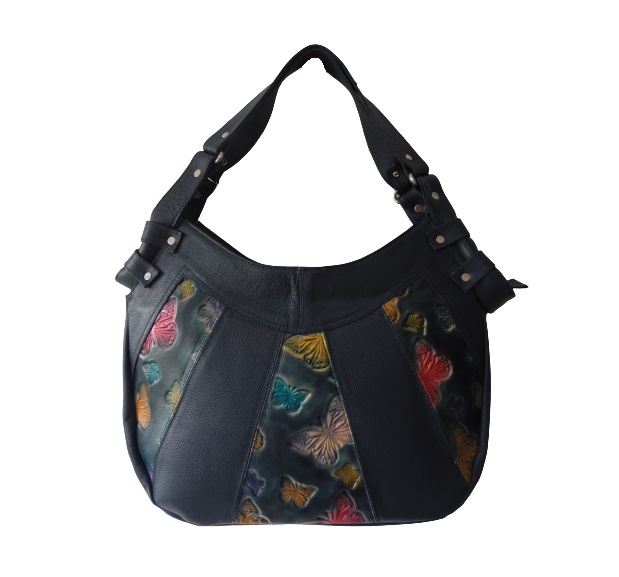 Bolso En Cuero Para Mujer Calzado Guerreros Cb 088 Azul Luegopago